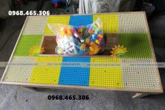 Bàn lego trẻ em, bàn chơi lego trẻ em bằng gỗ