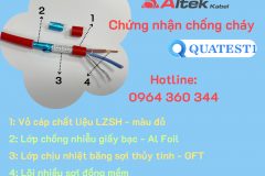 Cáp tín hiệu, chống cháy, chống nhiễu, lõi xoắn Altek Kabel (vỏ đỏ - LSZH)