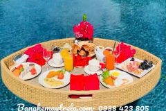 Khay nổi đồ ăn nhựa giả mây