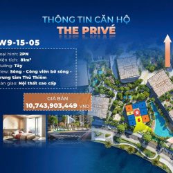 BÁN CĂN HỘ 2PN THE PRIVÉ – VIEW SÔNG & CÔNG VIÊN BỜ SÔNG THỦ THIÊM CHỈ TỪ 990TR