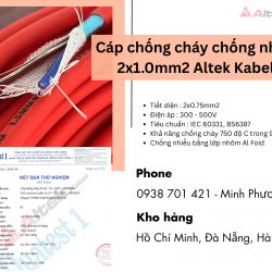 Cáp chống cháy chống nhiễu Altek Kabel 2x1.0mm2 Đà Nẵng, Lâm Đồng, Huế