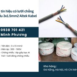 Cáp tín hiệu có lưới chống nhiễu 3x1.5mm2 chính hãng Altek Kabel hỗ trợ giao toà
