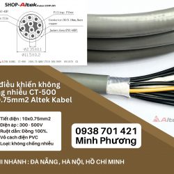 Cáp điều khiển không chống nhiễu CT-500 10x0.75mm2 Altek Kabel Đà Nẵng