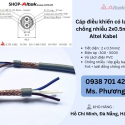 Cáp điều khiển có lưới chống nhiễu 2x0.5mm Altel Kabel Đà Nẵng, Hà Nội, Hồ Chí M