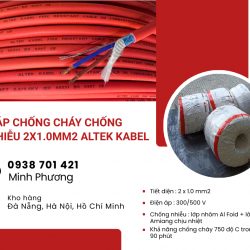 Cáp điện chống cháy chống nhiễu 2x1.0 Altek Kabel Hải Phòng, Lào Cai, Quảng Ninh