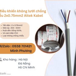 Cáp điều khiển không lưới chống nhiễu 2x0.75mm2 Altek Kabel Đà Nẵng, Bình Định,