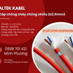 Cáp chống cháy chống nhiễu 2x2.5mm2 chất lượng cao cho công trình