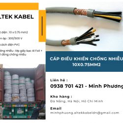 Cáp điều khiển chống nhiễu 10x0.75mm2 dùng cho công trình Huế, Gia Lai, Hà Nội