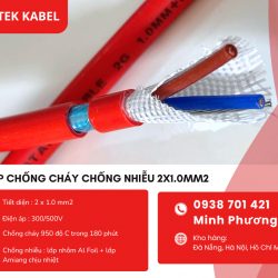 Cáp chống cháy chống nhiễu 2x1.0mm2 giá tốt - hàng sẵn kho Đà Nẵng, Hà Nội, HCM