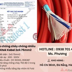 Cáp chống cháy chống nhiễu Altek Kabel 2x0.75mm tại Đà Nẵng, Hà Nội, Hồ Chí Minh