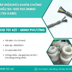Dây cáp điện điều khiển chống nhiễu SH-500 5x1.0mm2 Đà Nẵng, Hồ Chí Minh, Hà Nội