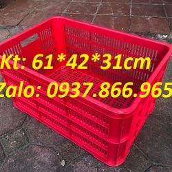 Sọt nhựa cao 31, sọt đựng rau củ, sọt đựng hải sản, sọt kho lạnh, sọt nhựa(61*42