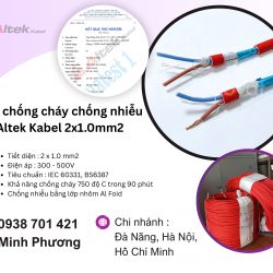 Cáp chống cháy chống nhiễu Altek Kabel 2x1.0mm2 chính hãng Đà Nẵng, Huế, Gia Lai