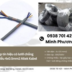Cáp tín hiệu có lưới chống nhiễu 4x0.5mm2 Altek Kabel chính hãng, giao ngay
