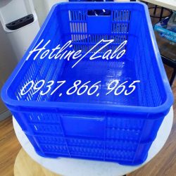 Sọt nhựa Kt 61*42*31cm đáy đặc, sóng nhựa hở dùng dùng trong nhà máy,
