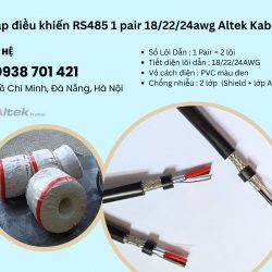 Cáp điều khiển RS485 1 pair 18/22/24awg Altek Kabel Quảng Bình, Đà Nẵng, Phú Yên