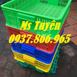 Sóng nhựa hở nguyên sinh, sọt nhựa đựng rau củ, sọt nhựa cao 10, phân p