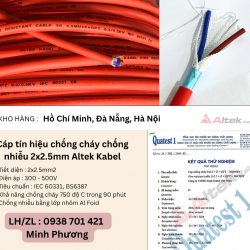 Cáp tín hiệu chống cháy chống nhiễu 2x2.5mm Altek Kabel Đà Nẵng, Hà Nội, Hồ Chí