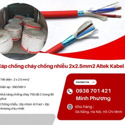 Dây cáp điện chống cháy chống nhiễu Altek Kabel 2x2.5mm2 Huế, Bình Định, Phú Yên
