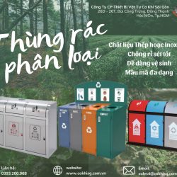 Thùng rác phân loại inox 304, thép sơn tĩnh điện
