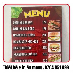 in menu các loại chất lượng