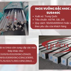 Ống inox vuông đặc 440C/SUS440C - Unico Steel