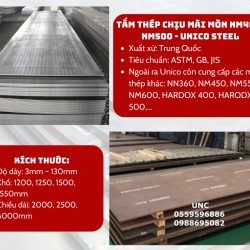 Thép chịu mài mòn NM400, NM500 - Unico Steel
