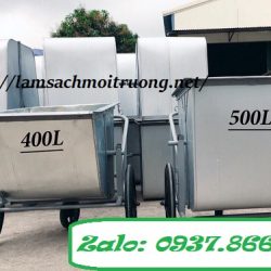 Giá tốt xe gom rác, xe rác inoi 500l có nắp, xe đẩy rác, xe gom rác tha