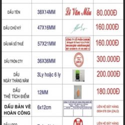 Bảng Giá Dịch Vụ Tham Khảo
