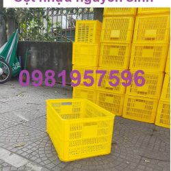 Rổ nhựa đựng rau củ quả, sọt nhựa nguyên sinh, sóng hở cao cấp