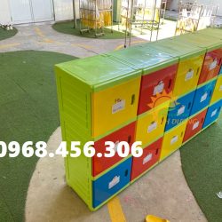 Tủ đựng cặp mầm non bằng nhựa, tủ cặp bằng nhựa trẻ em