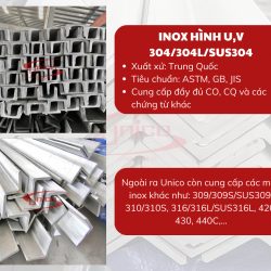 Inox hình U,V 304/304L/SUS304 - Unico Steel