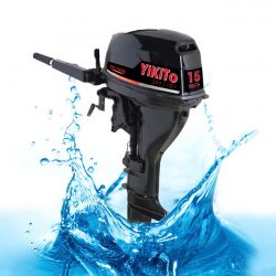 Máy gắn thuyền, gắn cano Yikito 15hp 2 thì chính hãng.