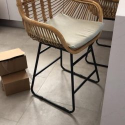 Ghế ăn mây chân sắt , mẫu ghế chân sắt đan mây đẹp