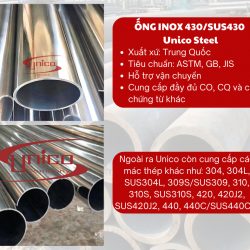 Ống inox 430/SUS430 - Unico Steel