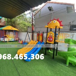 Cầu trượt xích đu liên hòa trẻ em, khu vui chơi trẻ em ngoài trời