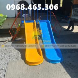Cầu trượt trẻ em 2 máng trượt song song, cầu trượt trẻ em ngoài trời