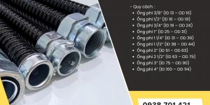 Ống Ruột Gà Lõi Thép Bọc Nhựa PVC Và phụ kiện ống kẽm giá tốt sẵn kho Đà Nẵng
