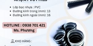 Ống ruột gà lõi thép bọc nhựa PVC Phi13 tại Đà Nẵng, Hà Nội, Hồ Chí Minh
