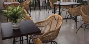 Ghế mây tự nhiên chân sắt