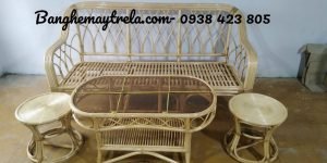 Bàn ghế mây tự nhiên cho phòng khách nhỏ