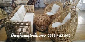 Sofa mây tự nhiên tay cuộn