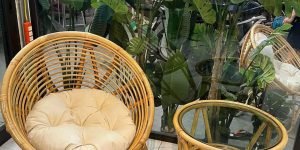 Bàn ghế mây đọc sách phòng ngủ
