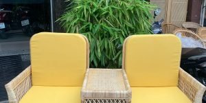 Ghế mây đôi tự nhiên decor