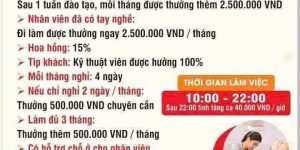 Tuyển NV massage chân lành mạnh làm khu vực TPHCM