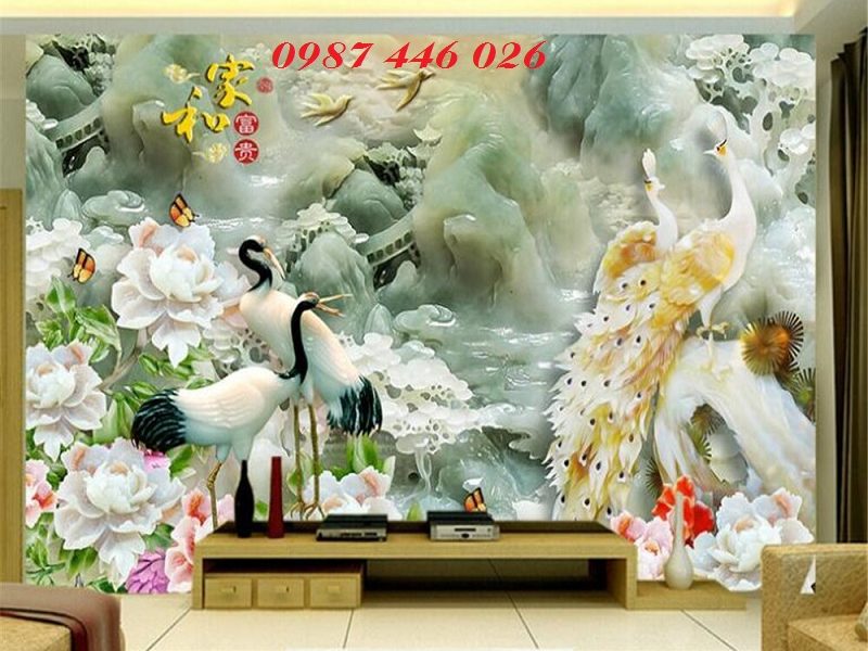 tranh-chim-cong-gach-tranh-op-tuong-3d