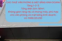 CHO THUÊ VĂN PHÒNG & MẶT BẰNG KINH DOANH