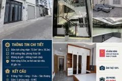 NHÀ MỚI 5 TẦNG – 72.5M² – HẺM XE HƠI 5.5M