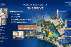 BÁN CĂN HỘ 2PN THE PRIVÉ – VIEW SÔNG & CÔNG VIÊN BỜ SÔNG THỦ THIÊM CHỈ TỪ 990TR