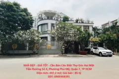 Bán biệt thự góc 2 mặt tiền Đường Số 4, Q.7 447m2 Số 4, Phú